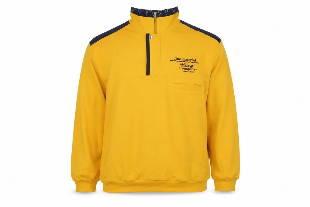 Marco Donati Men's Yellow 2XL Long Sleeve 1/2 Zip Sweatshirt