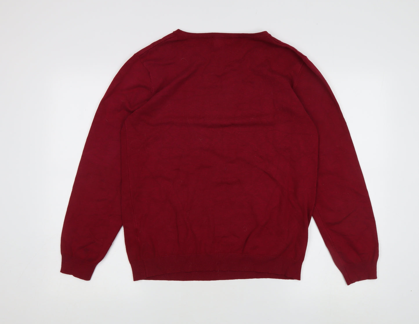 Simon Jeffrey Women's Red XL Geometric Knit Pullover