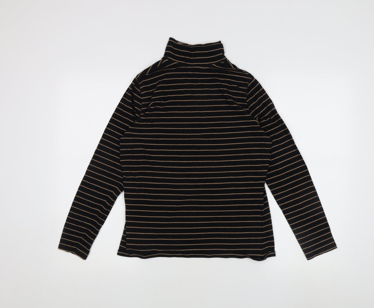 Marks and Spencer Women's Black Striped Long Sleeve T-Shirt Size 14