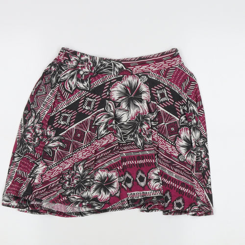 Boohoo Women's Multicoloured Floral A-Line Skirt Size 10