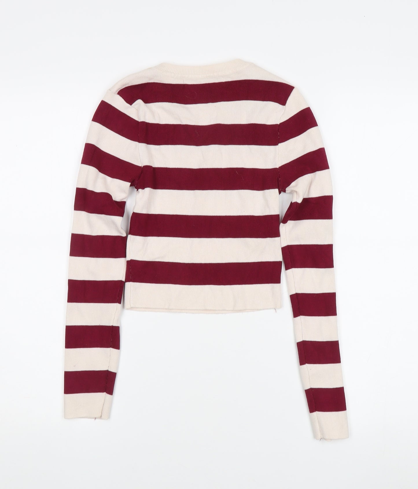 Zara Women's Multicoloured Striped Crop Top - S