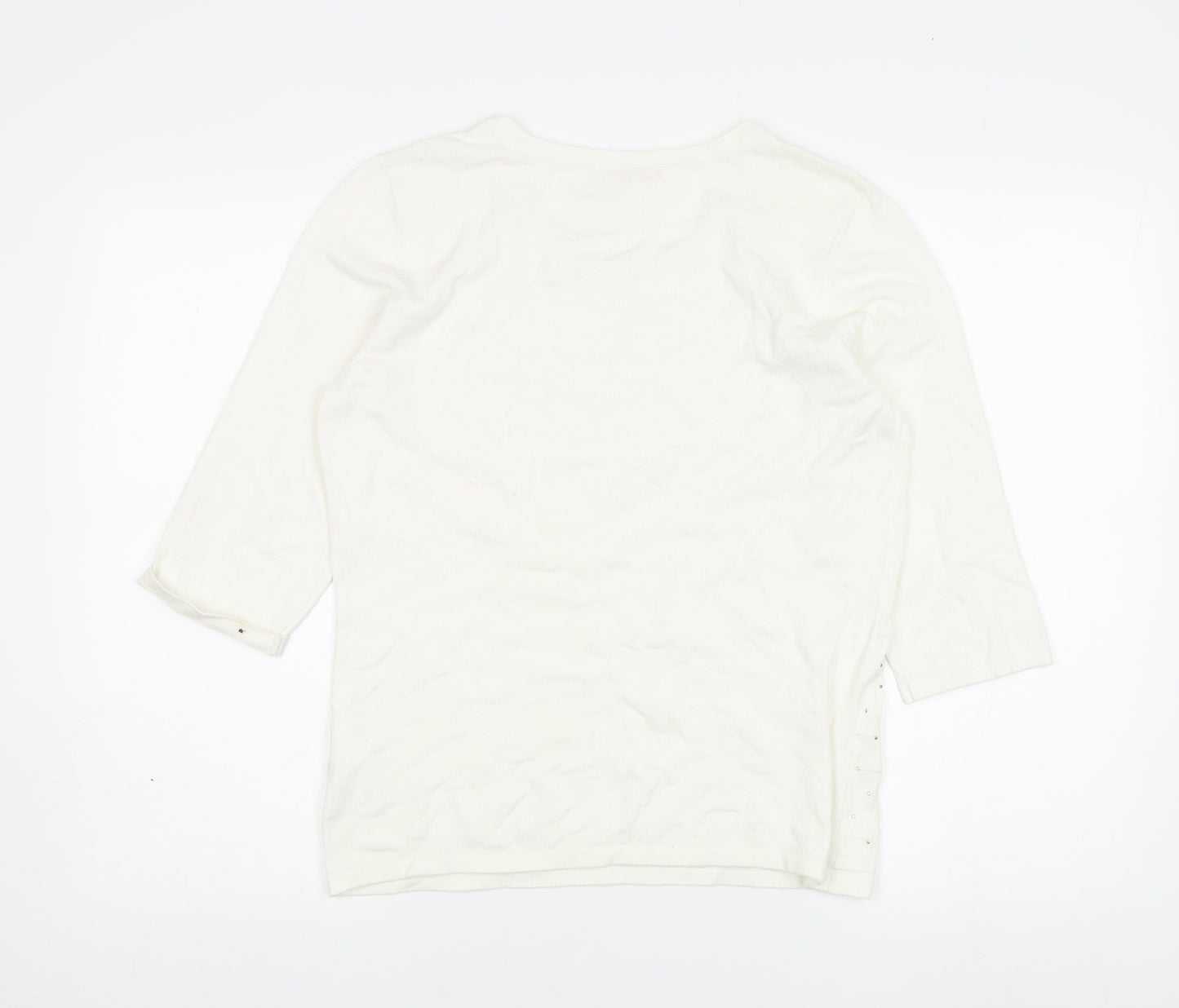 Anna Rose Women’s White Studded T-Shirt, Size M