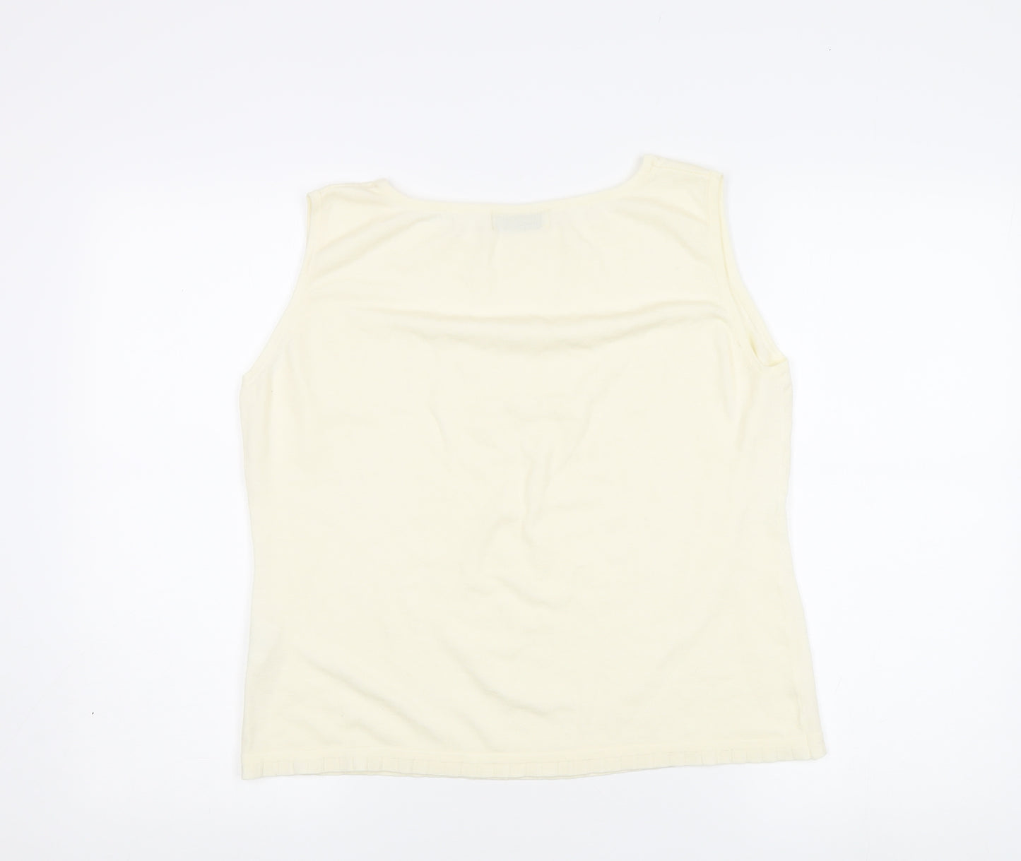 INTOWN Women's Ivory Round Neck Tank Size L