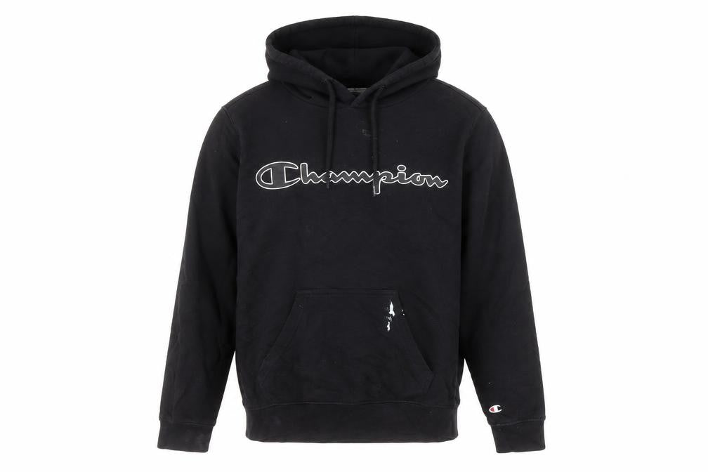 Front view of Champion Men’s Black XS Pullover Hoodie