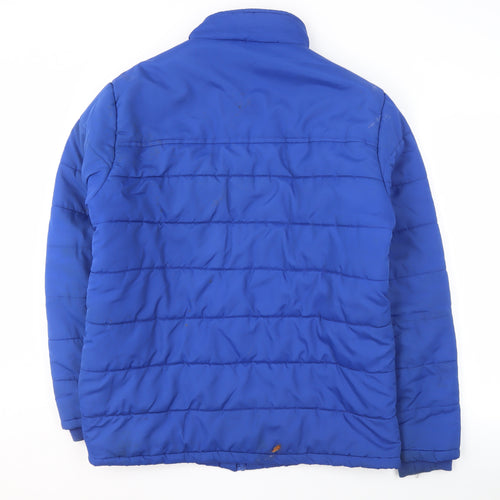Lee Cooper Men's Blue Puffer Jacket M with Zip Pockets