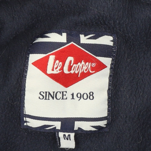 Lee Cooper Men's Blue Puffer Jacket M with Zip Pockets