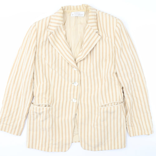 Sonia Lazaroff Women's Beige Striped Blazer, UK 20