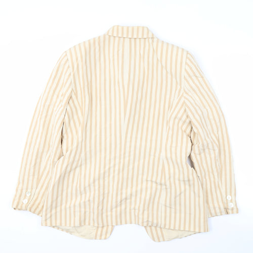 Sonia Lazaroff Women's Beige Striped Blazer, UK 20