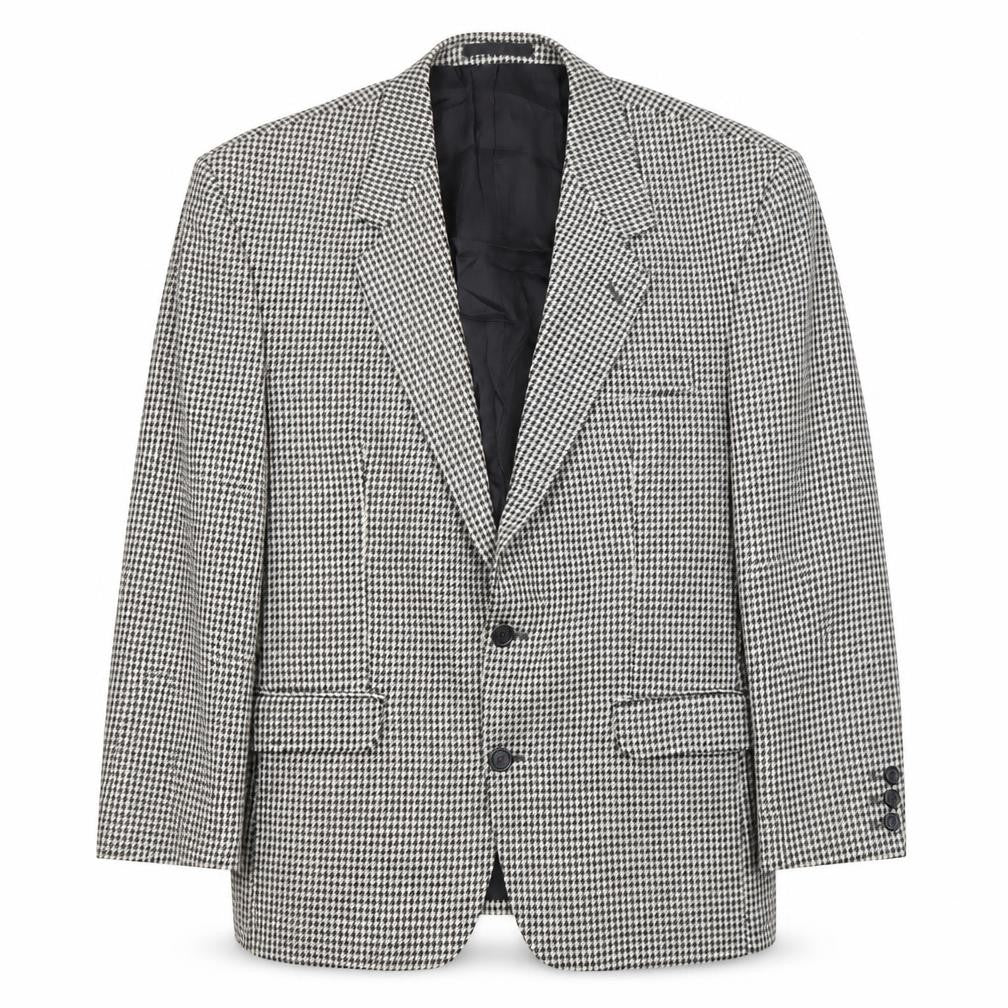 Front view of Pinstripe Men's Check Blazer, Grey, size 40, Business Wear