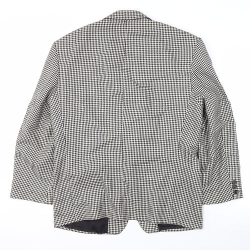 Pinstripe Men's Check Blazer, Grey, Size 40, Business Wear