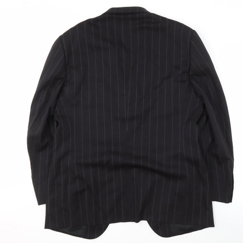 Pal Zileri Men's Black Striped Wool Blazer Size UK 42R
