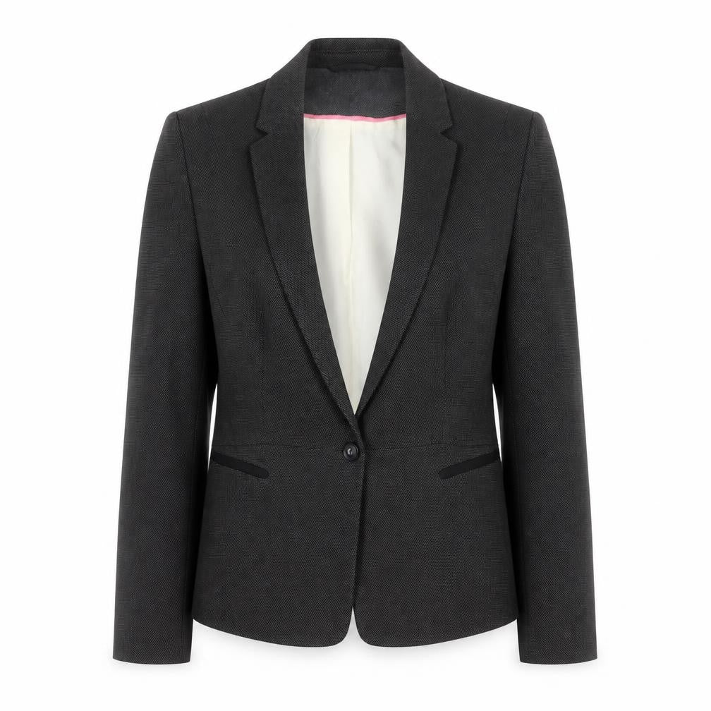 Front view of Next Women's Black Blazer, size 14, - Formal Fit