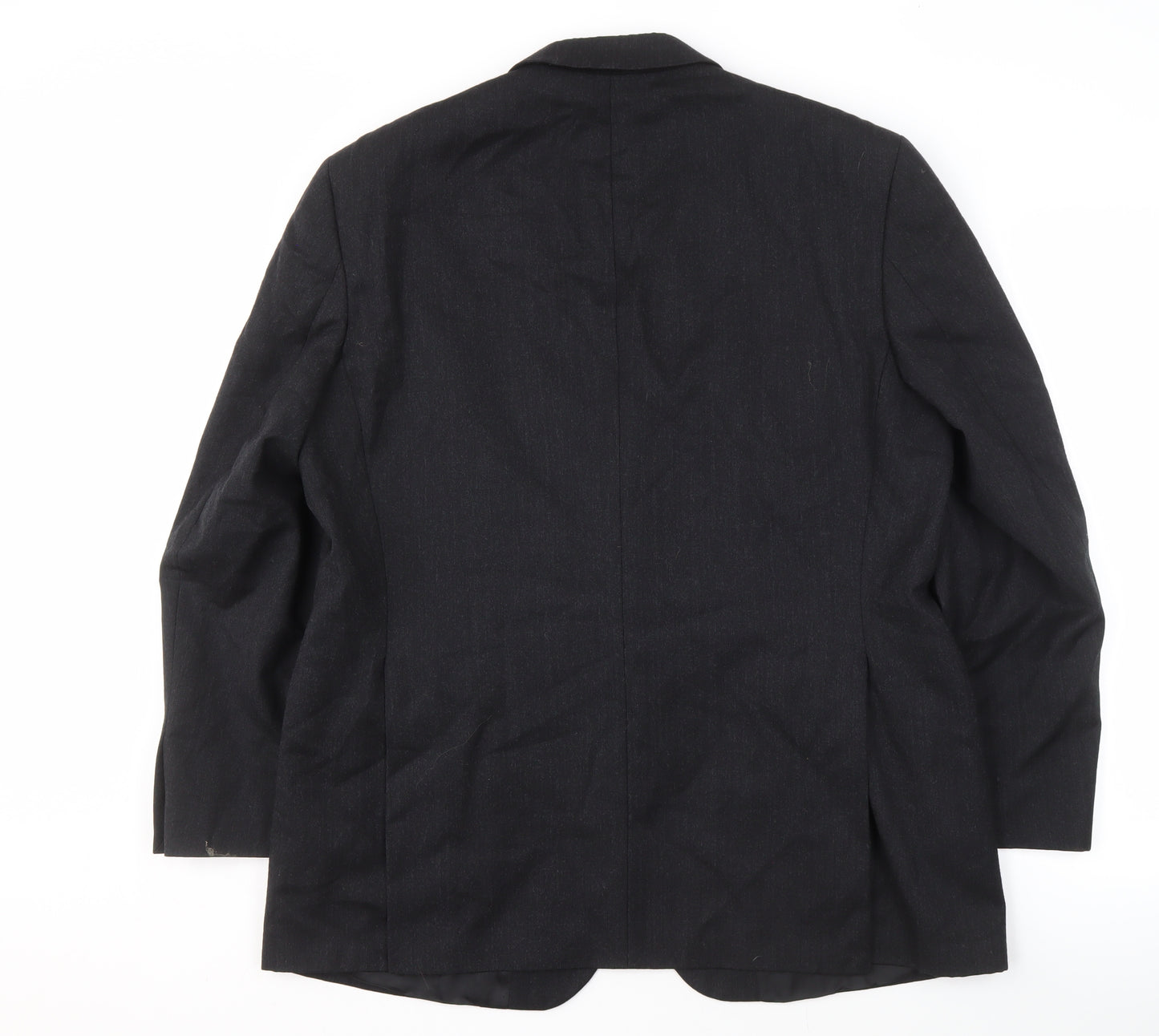 DAKS Men's Black Short Wool Blazer, 42S, Formal Style