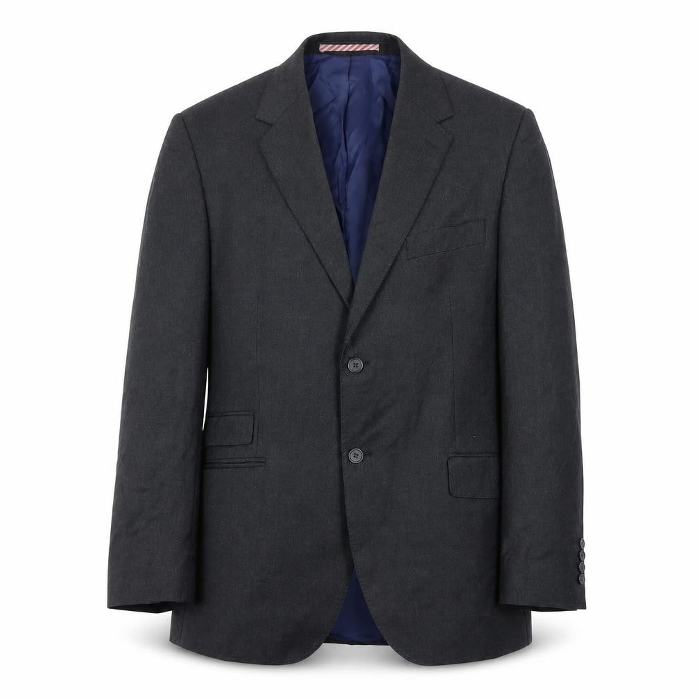Front view of Howick Men's Grey Wool Blazer 42R Regular Fit