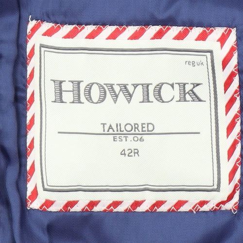 Howick Men's Grey Wool Blazer 42R Regular Fit