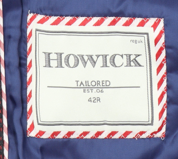 Howick Men's Grey Wool Blazer 42R Regular Fit