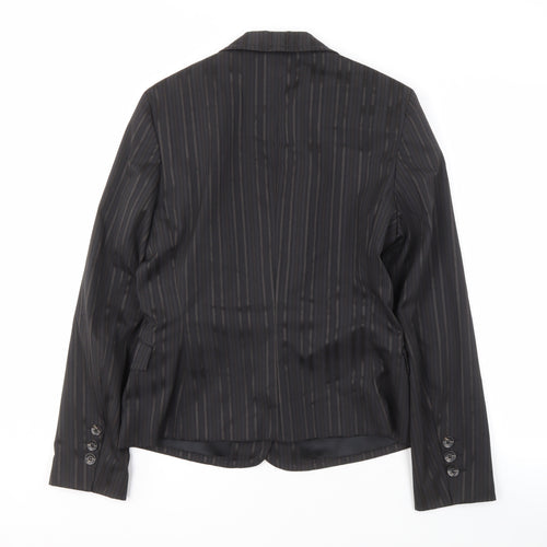 Mexx Women's Black Pinstripe Blazer UK Size 10