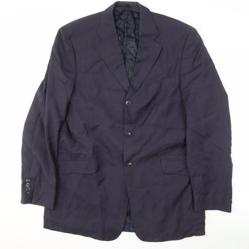 Next Men's Blue Long Wool Blazer 40L