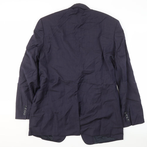 Next Men's Blue Long Wool Blazer 40L