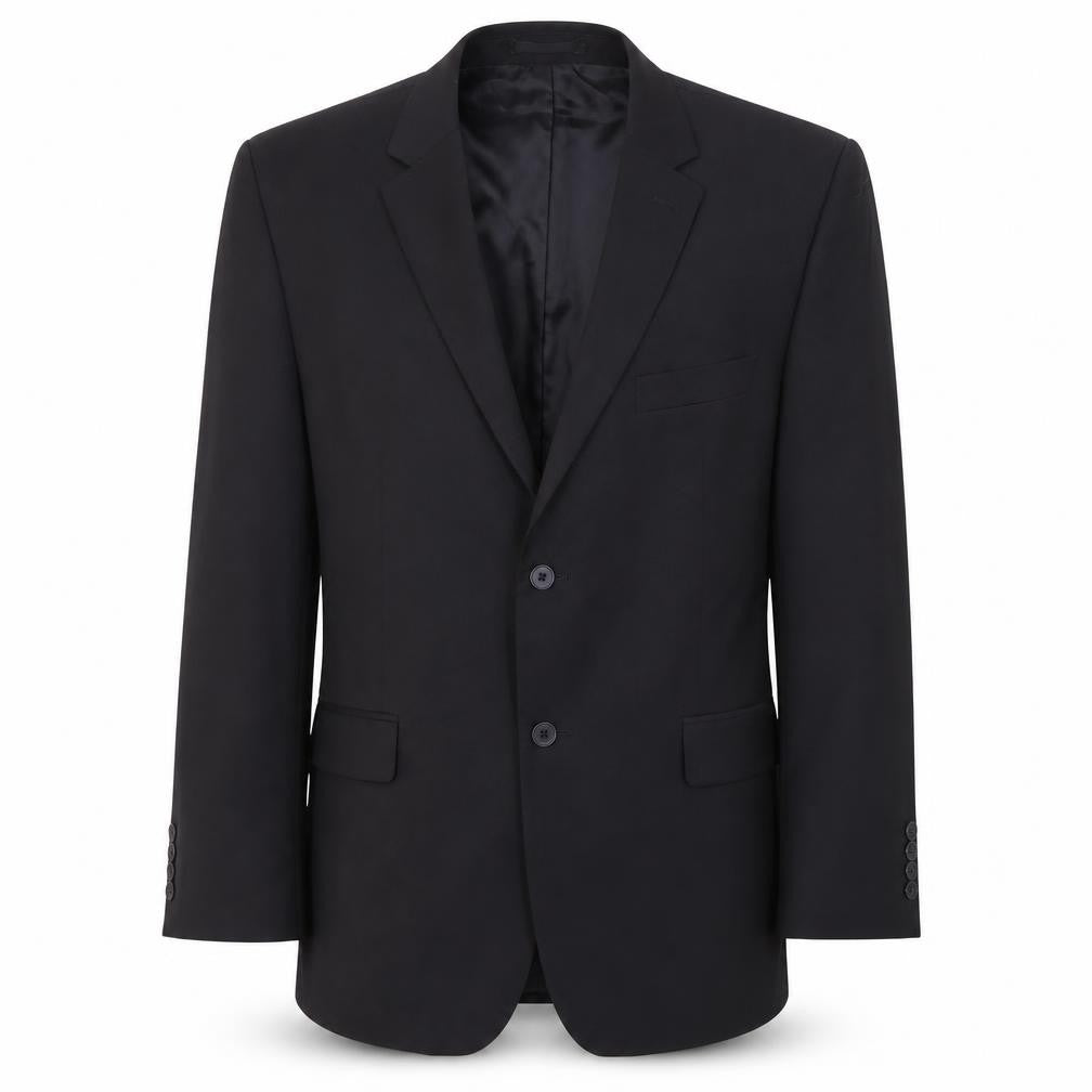 Front view of Burton Men's Blue Wool Blazer 44S Formal Jacket