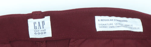 GAP Women's Red Ankle Skinny Trousers Size 6