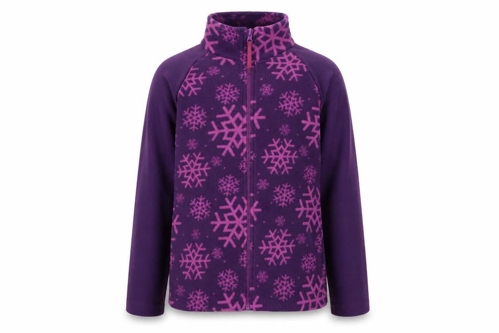 Mountain Warehouse Girls Purple Snowflake Fleece Jacket Size 9-10