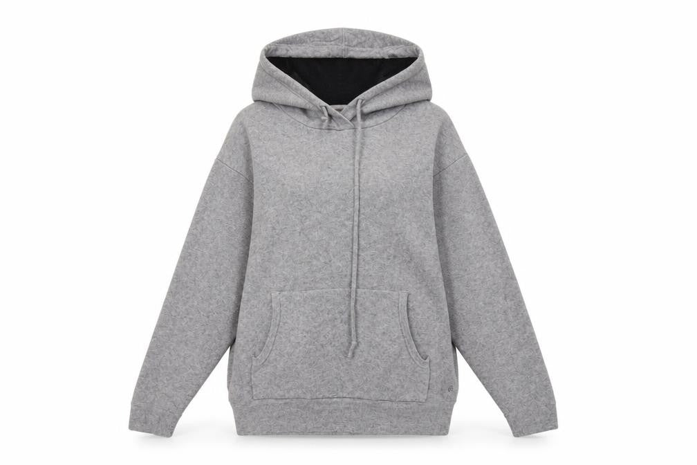 Front view of Replay Women's Grey Pullover Hoodie, size S