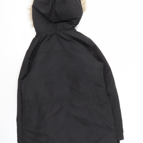 Oasis Women's Black Parka Coat XS, Winter Warmth