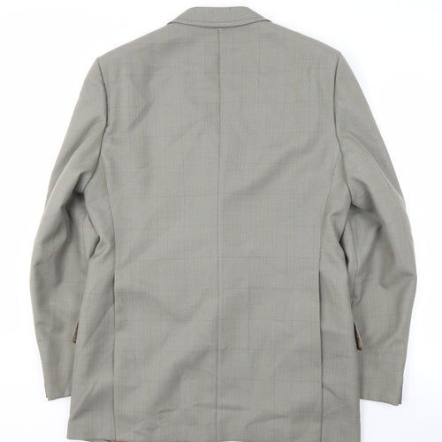 COES Men's Grey Check Blazer 42 Long Notch Lapel