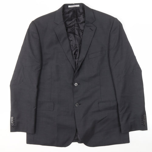 Alexandre Men's Grey Wool Blazer, Size 44 Regular Fit