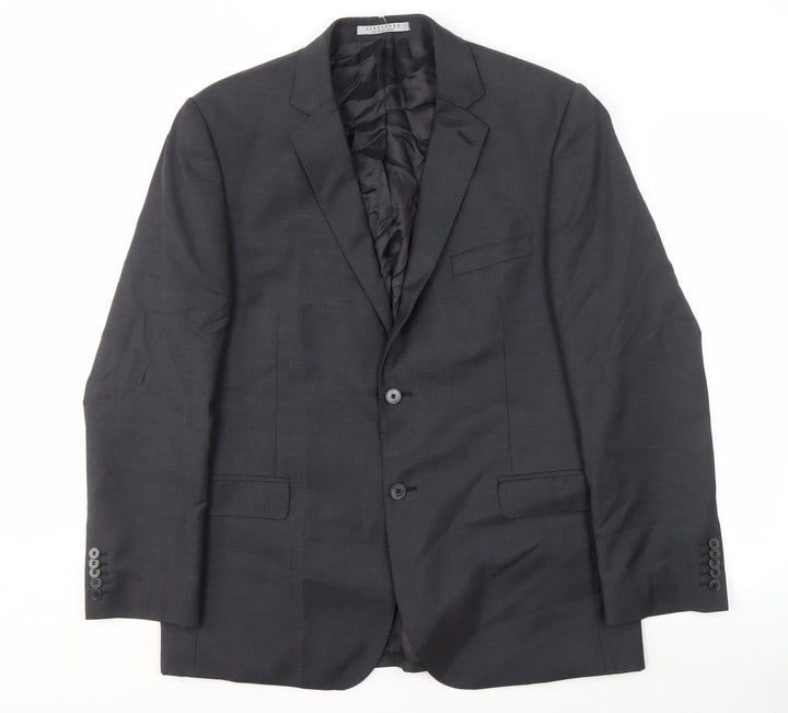 Alexandre Men's Grey Wool Blazer, Size 44 Regular Fit