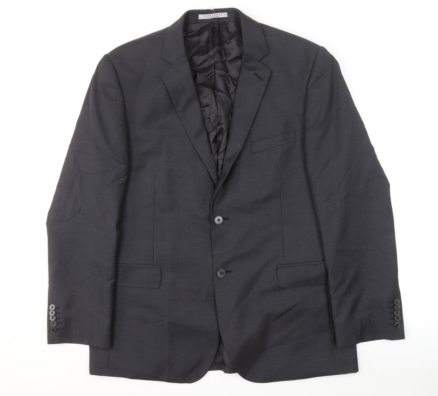 Alexandre Men's Grey Wool Blazer, Size 44 Regular Fit
