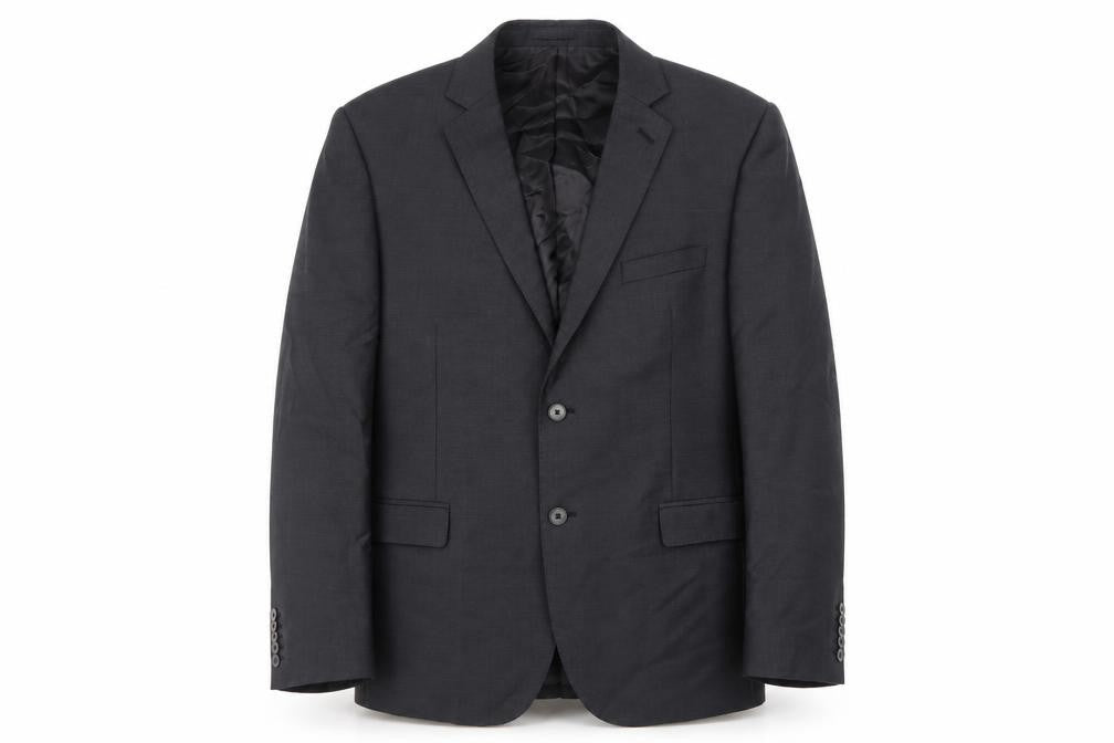 Front view of Alexandre Men's Grey Wool Blazer, size 44, Regular Fit