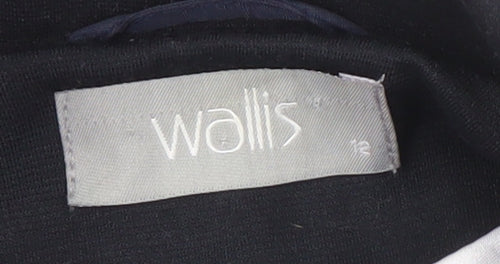 Wallis Women's Black Blazer, Size 12, Lined Notch Lapel