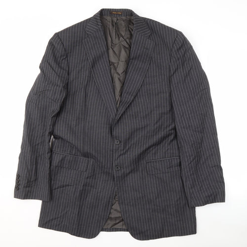 Marks and Spencer Men's Grey Striped Blazer 42L
