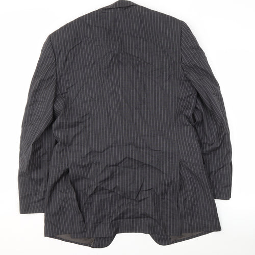 Marks and Spencer Men's Grey Striped Blazer 42L