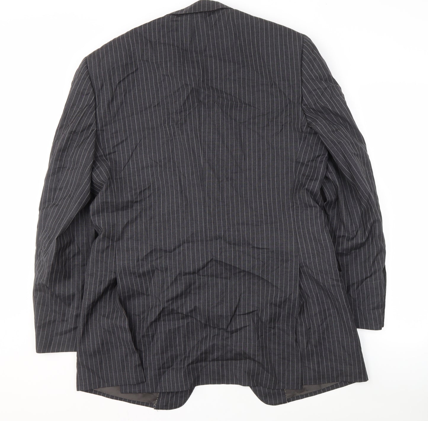 Marks and Spencer Men's Grey Striped Blazer 42L