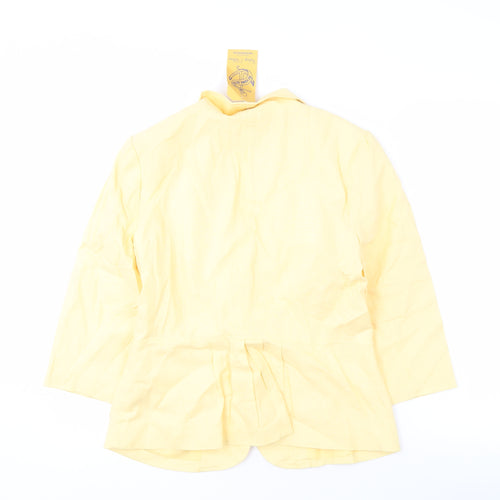 Cato Women's Yellow Linen Blazer, Size 14, Spring Casual
