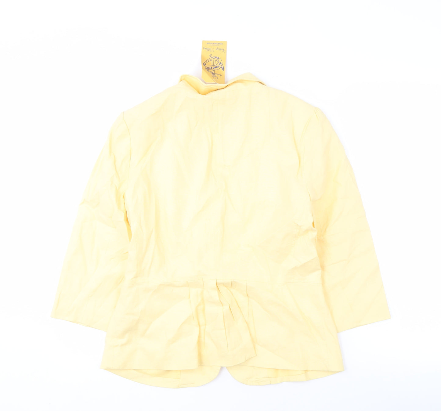 Cato Women's Yellow Linen Blazer, Size 14, Spring Casual
