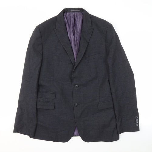 ONESIX5IVE Men's Grey Regular Blazer Size 44R