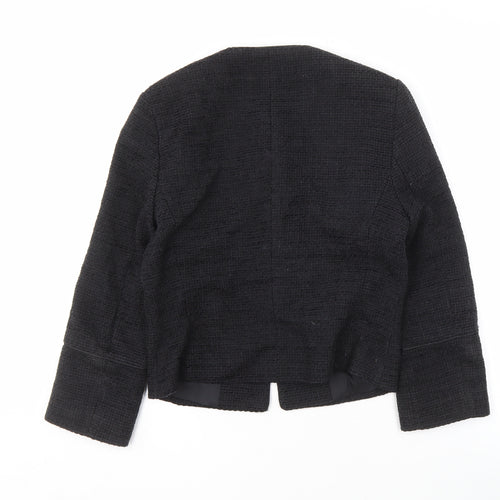 Esprit Women's Black Jacket Size 8, Tweed Zip