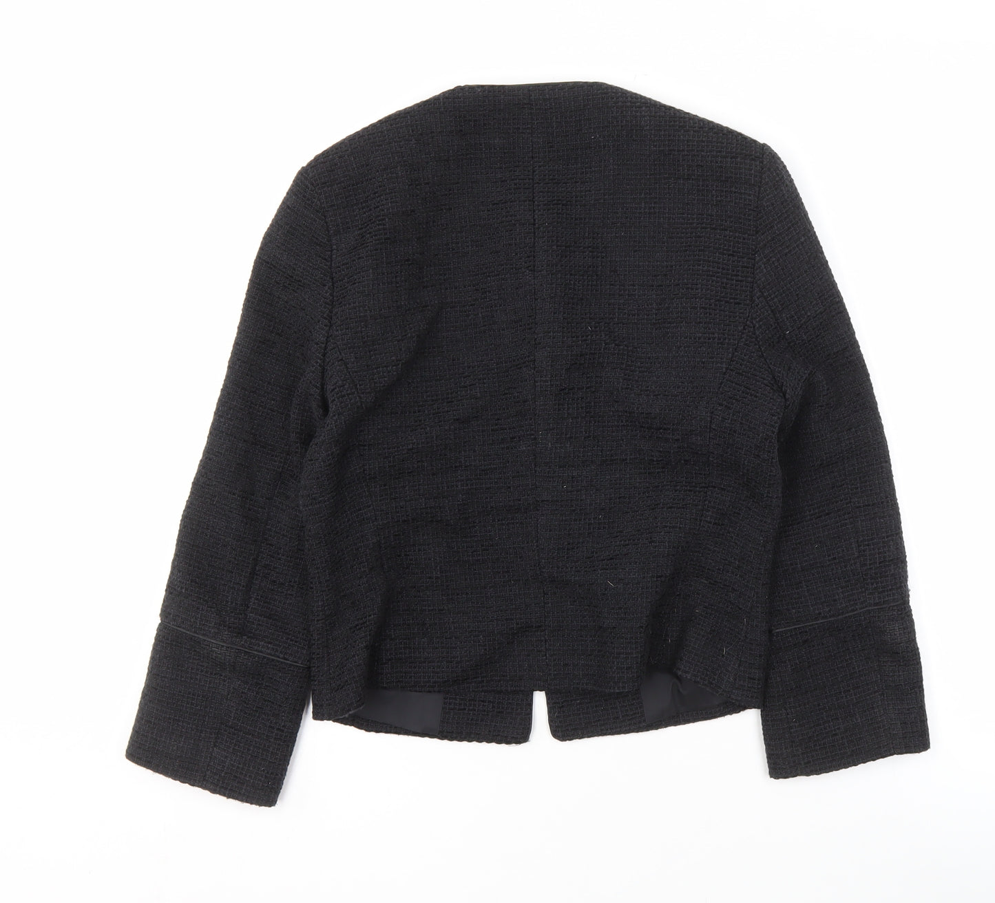 Esprit Women's Black Jacket Size 8, Tweed Zip