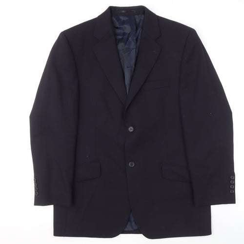 Daniel Hechter Men's Blue Wool Blazer, Size 40S Formal
