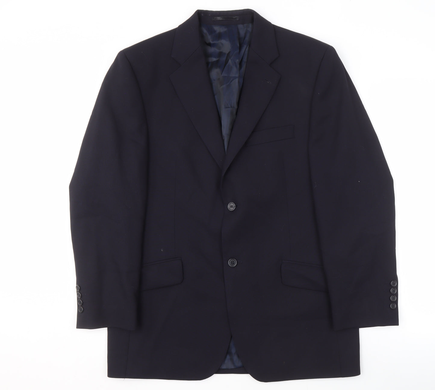 Daniel Hechter Men's Blue Wool Blazer, Size 40S Formal
