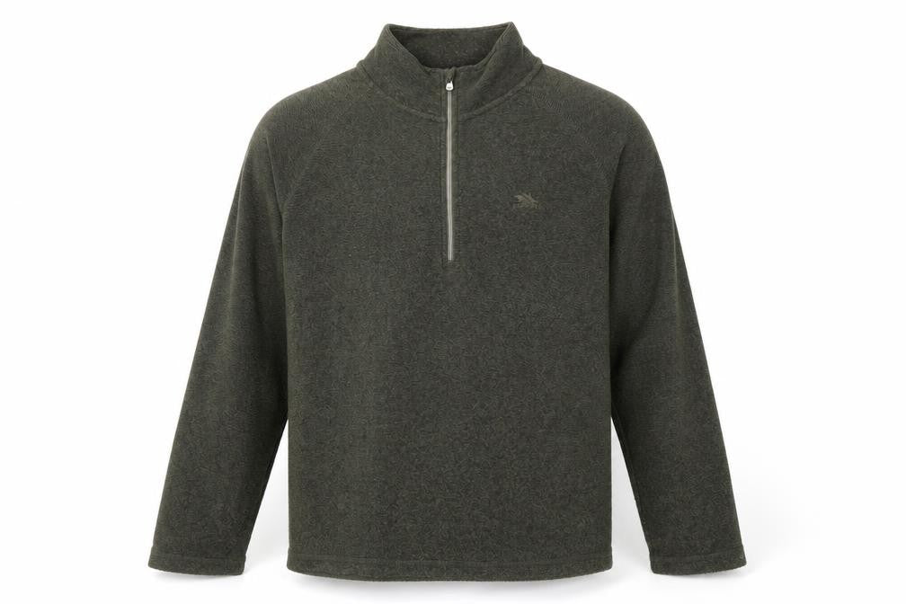 Front view of Trespass Men's Green Fleece Pullover Sweatshirt XL