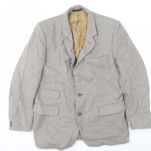 Dunn & Co Men’s Grey Herringbone Wool Blazer 42R