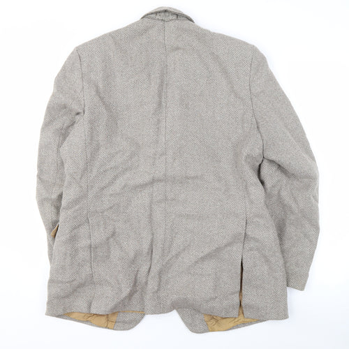 Dunn & Co Men’s Grey Herringbone Wool Blazer 42R