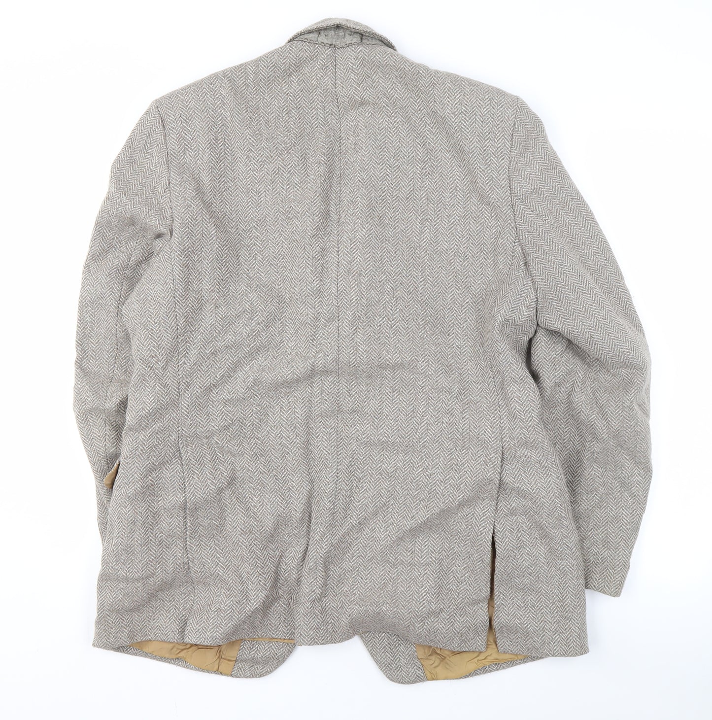 Dunn & Co Men’s Grey Herringbone Wool Blazer 42R