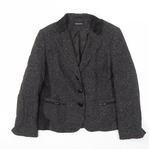 Marcona Women's Black Blazer Size 12, Three-Button, Notch Lapel