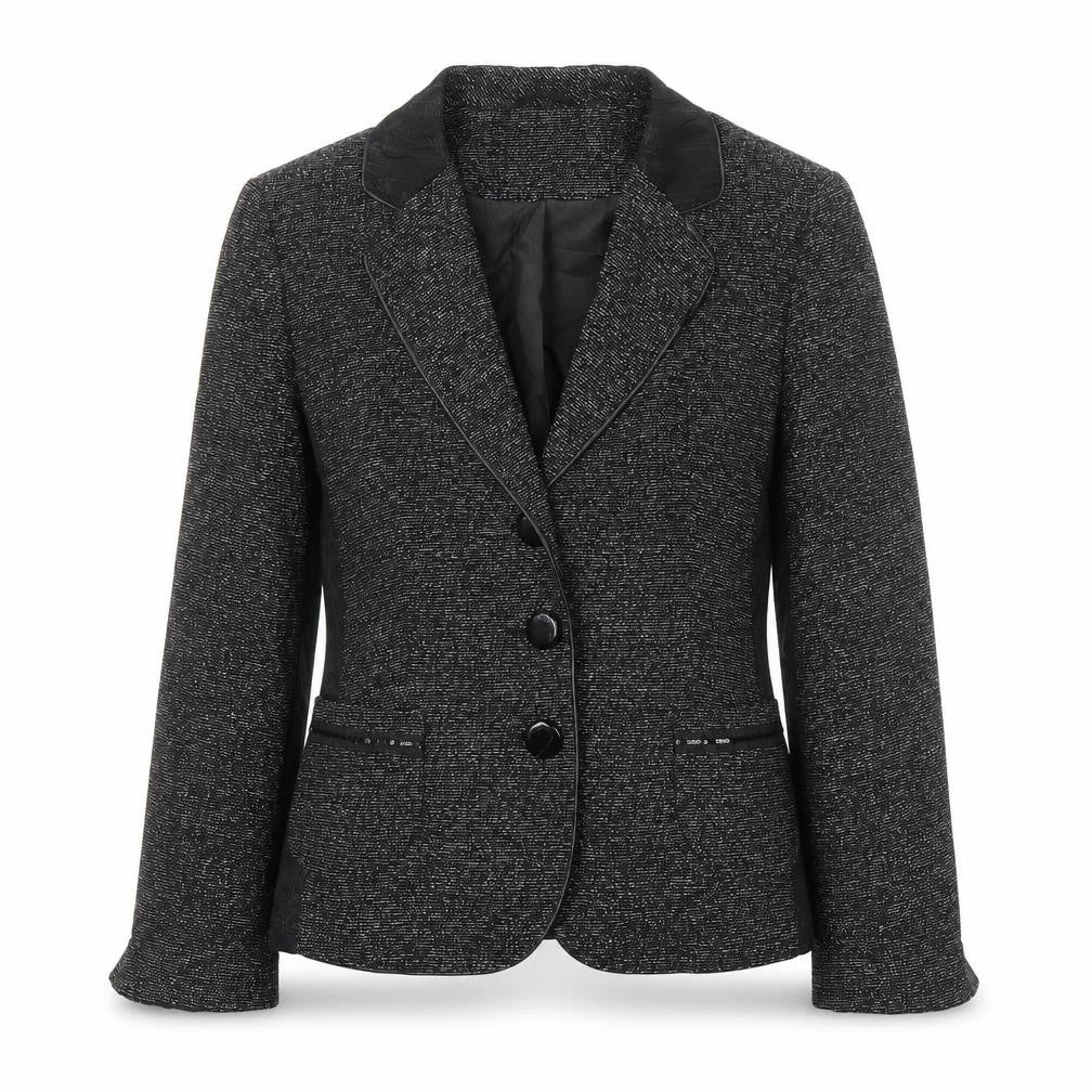Marcona Women's Black Blazer Size 12, Three-Button, Notch Lapel